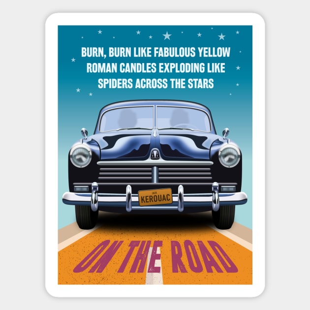 On The Road - Alternative Movie Poster Magnet by MoviePosterBoy